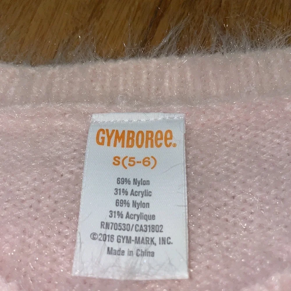 EUC Gymboree girls pink fuzzy and soft sweater size small (5-6)